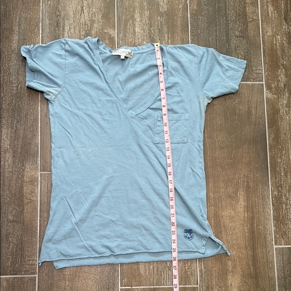Wildfox Light Blue V-Neck Short Sleeve Tee - Picture 7 of 7